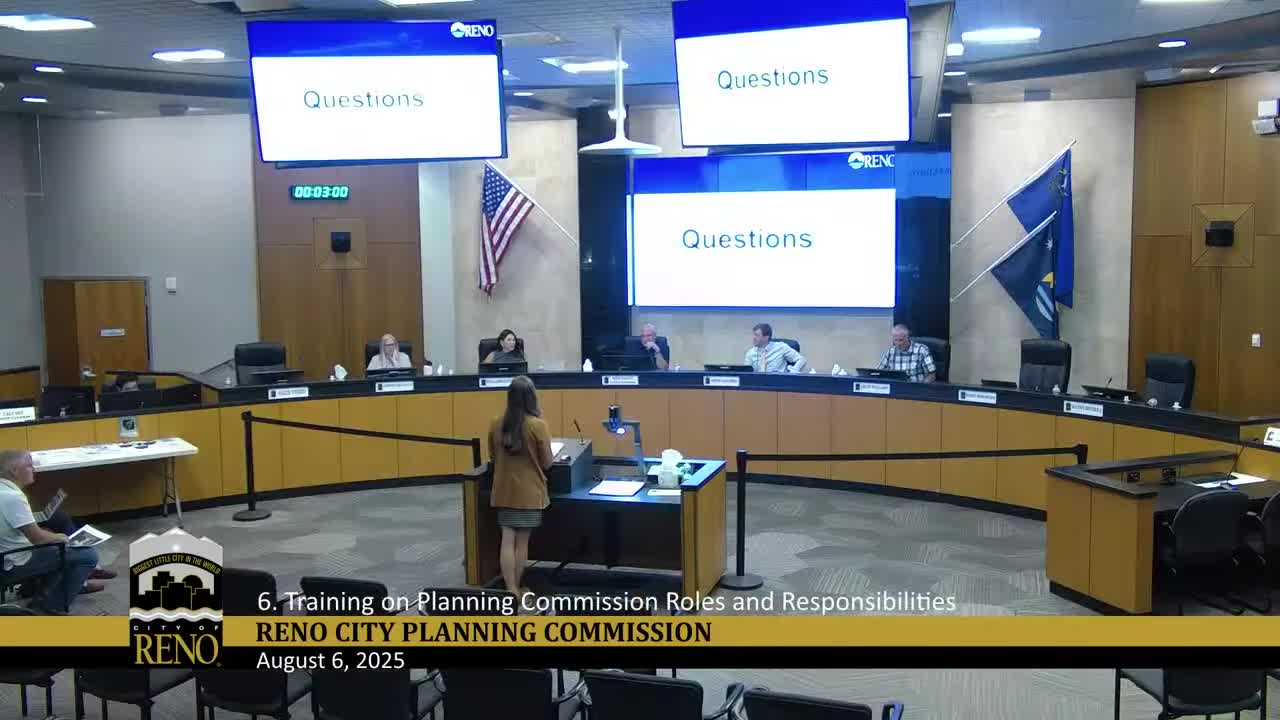 Reno Planning Commission Addresses Ethics and Regional Planning Updates