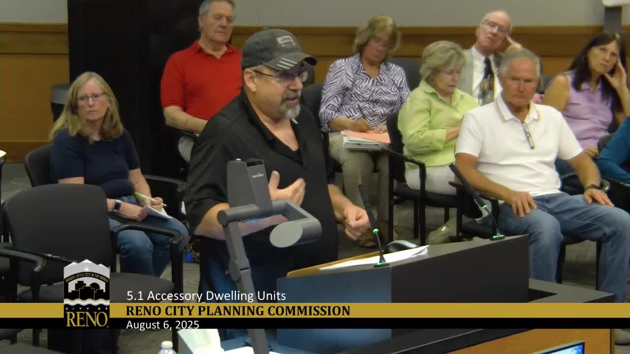 Residents Urge Reno Commissioners to Revise ADU and Parking Ordinance Restrictions
