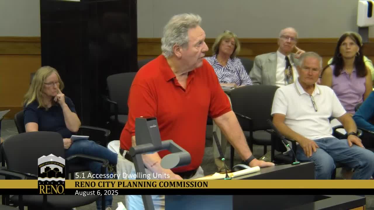 Reno Council Considers New ADU Ordinance Amid Community Concerns Over CCRs