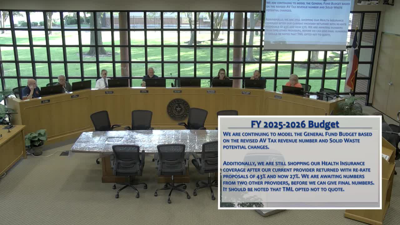 City Council Reviews Budget Projections Amid Ad Valorem Value Discrepancies