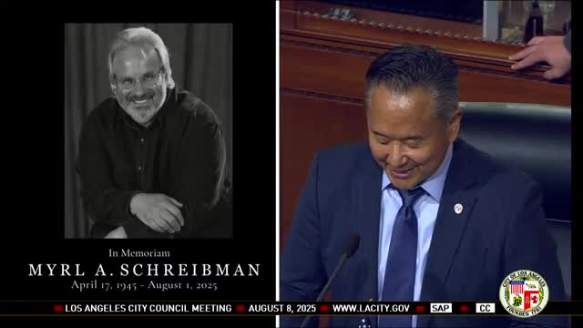 Los Angeles Council Honors Community Leaders Marlene Sudan and Bob Sentich in Memorial Session