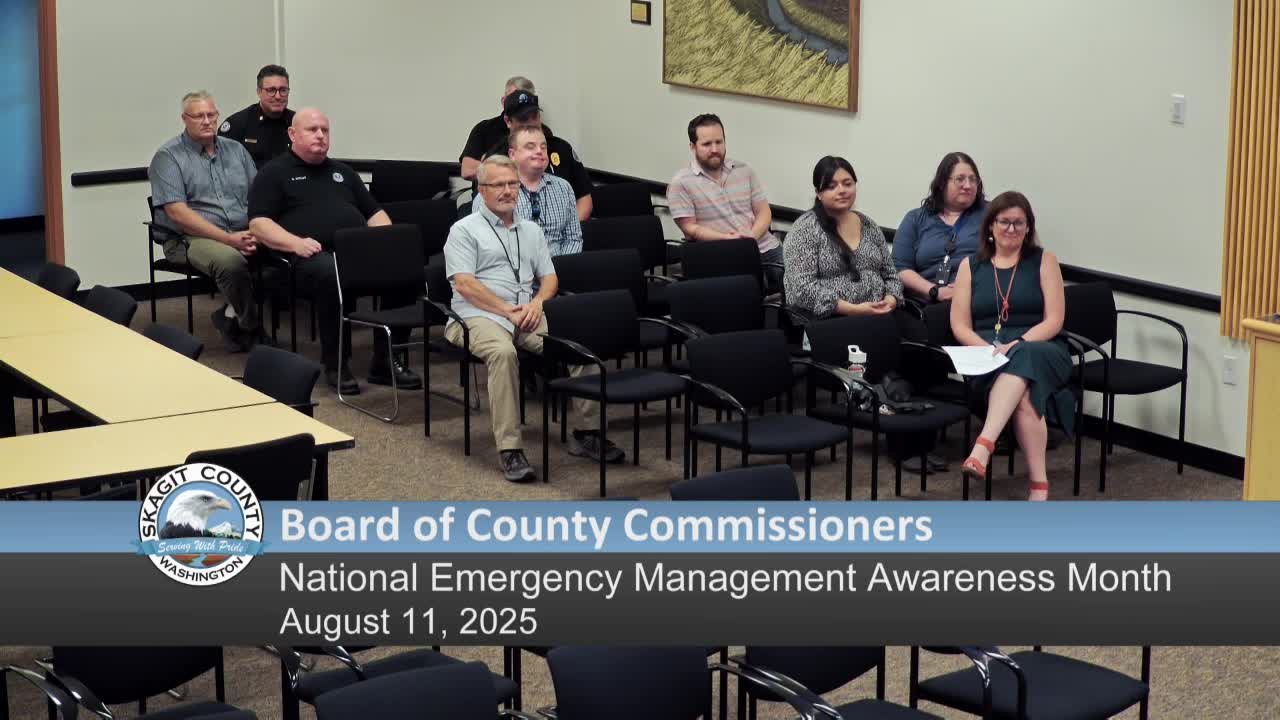 Skagit County Commissioners Proclaim August 2025 National Emergency Management Awareness Month