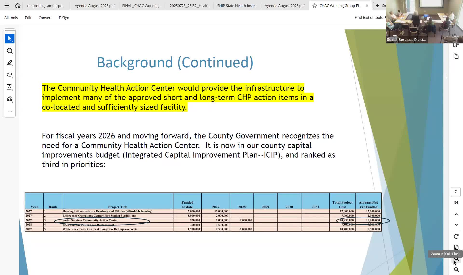 County Allocates $10M for Integrated Capital Improvement Plan Funding