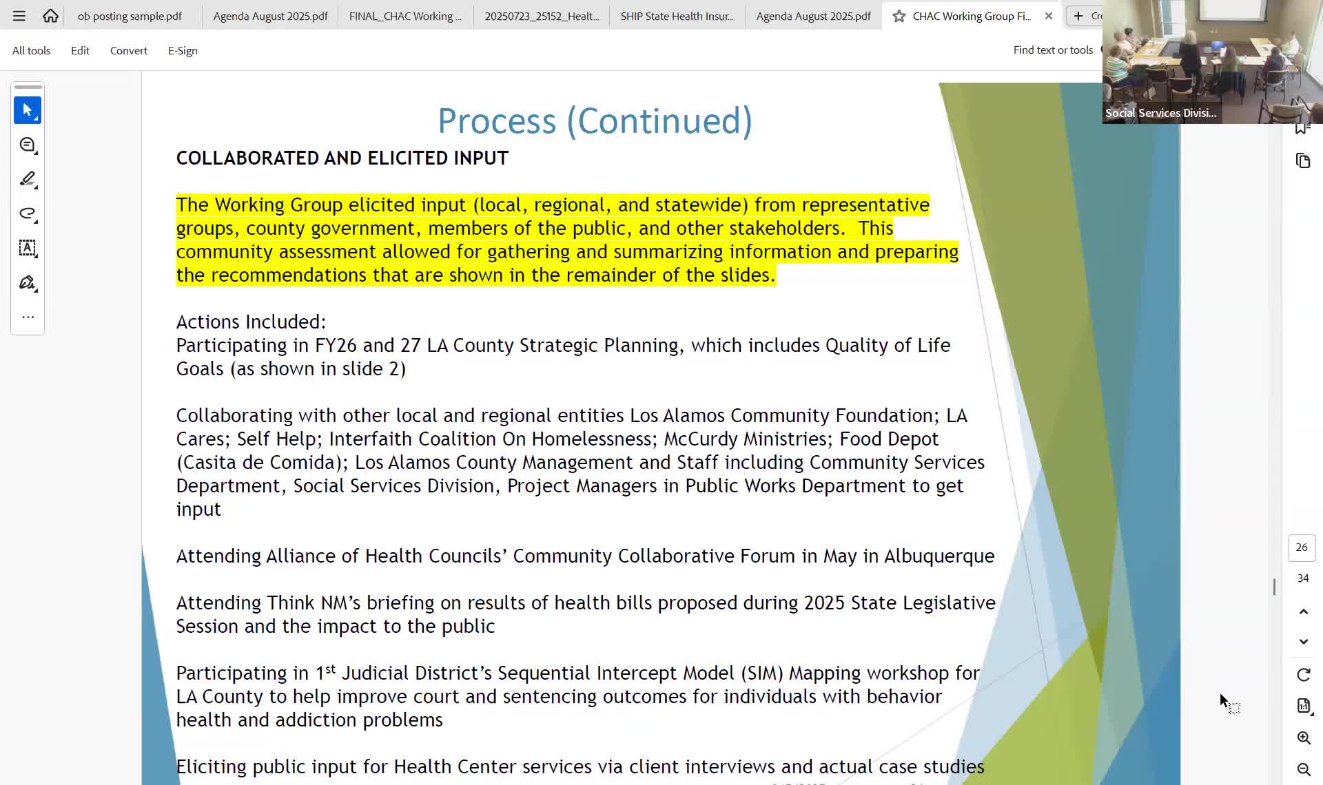Health Council Reviews Comprehensive Recommendations for Santa Fe Social Services Facility
