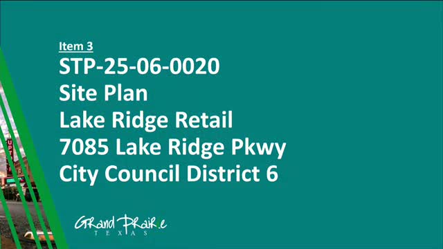 Lake Ridge Retail Development Receives Approval Recommendation from RCA