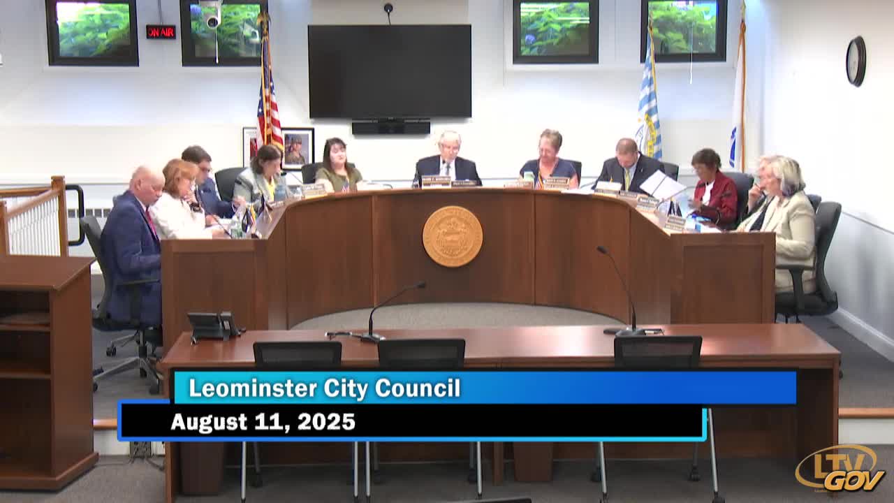 Leominster Legal Affairs Committee Reviews Mayor Mazzarella's Tax Work Off Program Request