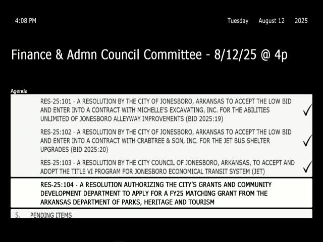 Jonesboro City Council authorizes grant application for Beatrice Park improvements