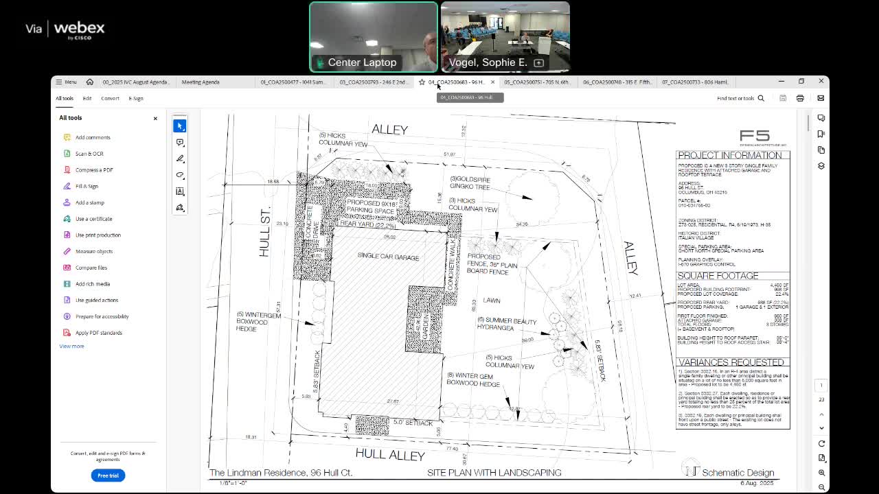 Italian Village Commission Reviews Proposed Single Family Home Design for Unique Parcel