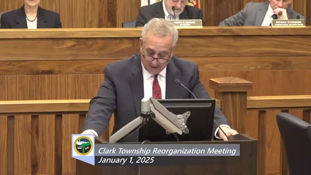 Mayor Bonacourso Reflects on 25 Years of Service at Clark Reorganization Meeting
