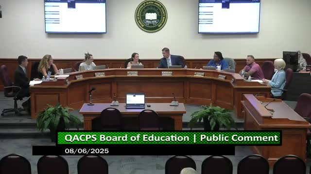 Richard McNeil Addresses Queen Anne's School Board on Staffing and Federal Funding Concerns