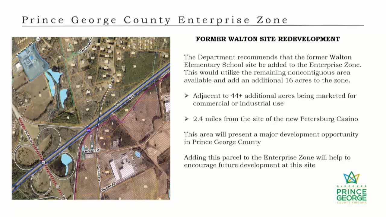 Prince George County Expands Enterprise Zone with New Casino and Massenburg Site