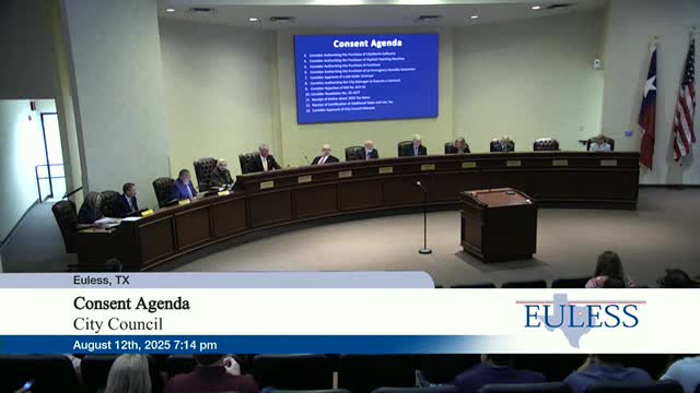 Euless City Council Approves Multiple Purchases and Opens Public Hearing on Zoning Changes