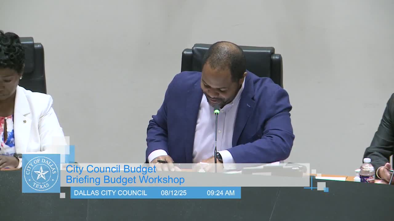 Dallas City Council Discusses Fiscal Year 2026 Budget Focused on Community Priorities