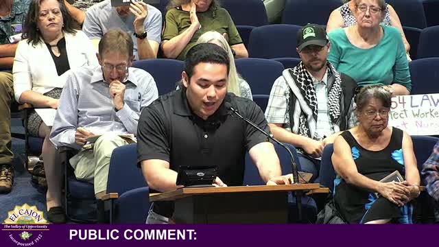El Cajon Resident Urges Vigilance Against ICE Actions at Council Meeting