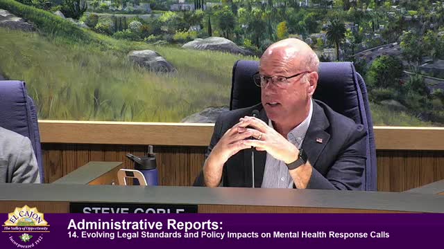 Council Discusses Challenges of Responding to Mental Health Crisis Calls in El Cajon