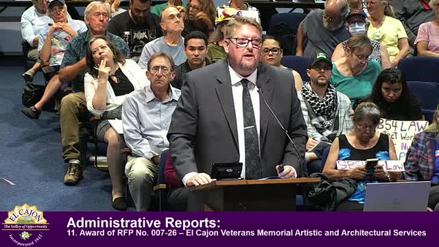 El Cajon City Council Approves Veterans Memorial Design and Funding Proposal