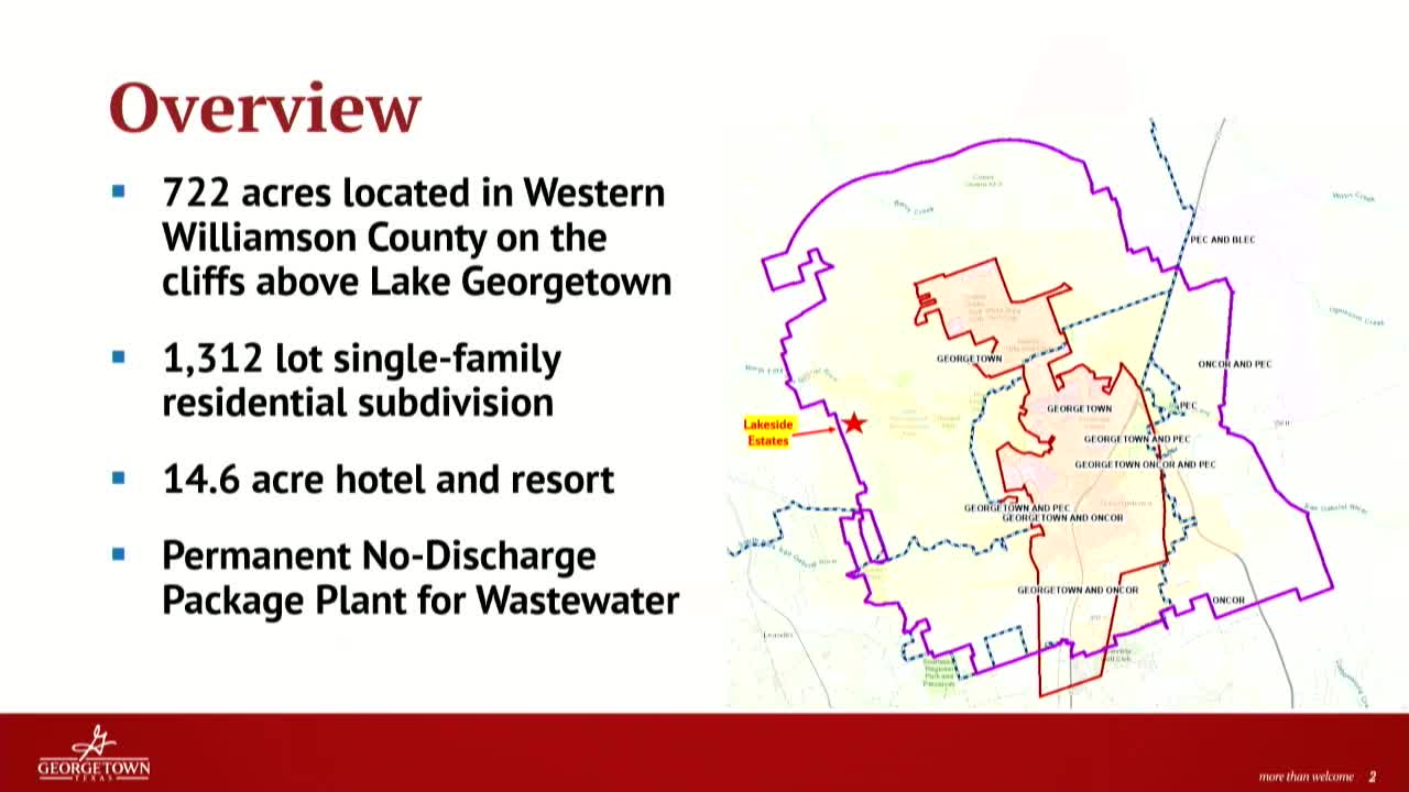 Georgetown Council Approves 722 Acre Lakeside Estates Development with Wastewater Plant