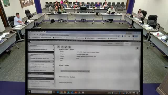 Board accepts 2025-26 negotiated agreement with Piper Teachers Association; overall package 3.98%