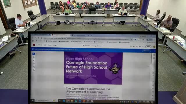 Piper district joins Carnegie Foundation's Future of High School Network; $100,000 grant awarded