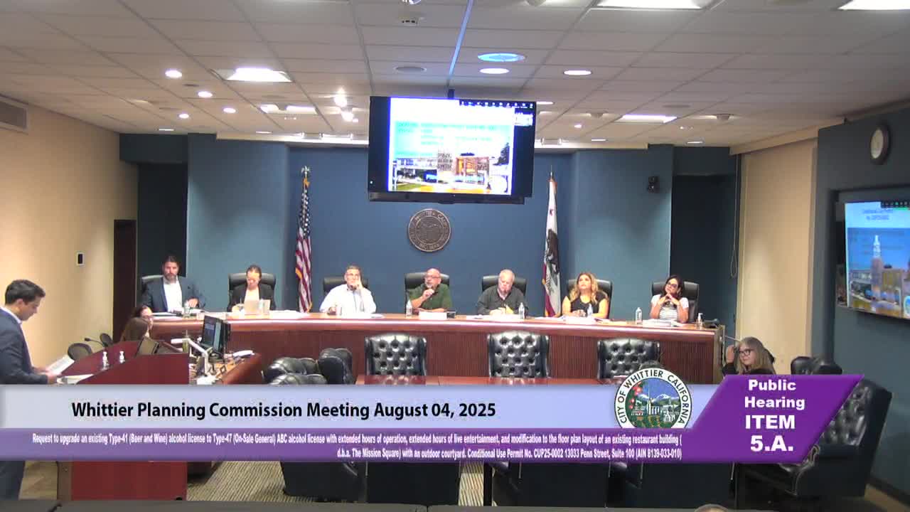 Planning commission approves Mission Square upgrade to Type 47 ABC license and expanded live entertainment