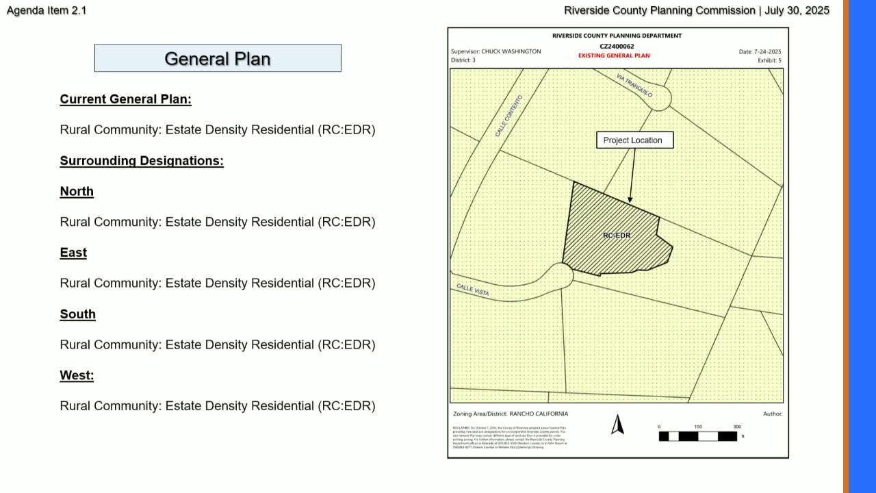 Temecula Planning Commission Recommends Zoning Change to Wine Country Residential