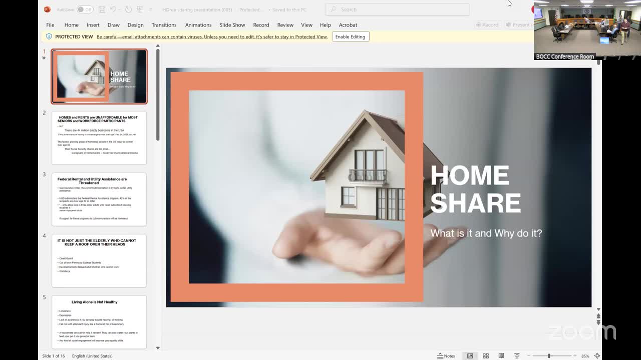 Community Meeting Discusses Home Sharing Benefits and Implementation Strategies