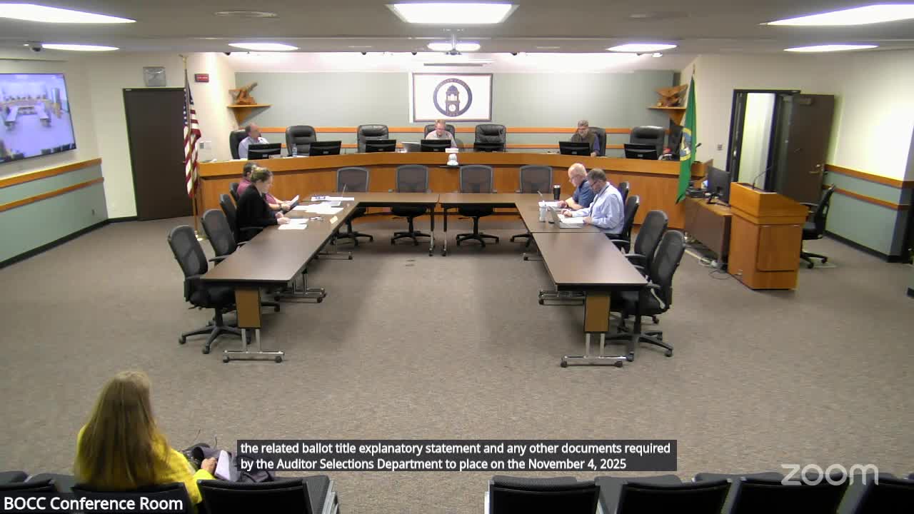 Clallam County commissioners approve placing 95¢ levy-lid lift on Nov. 4 ballot