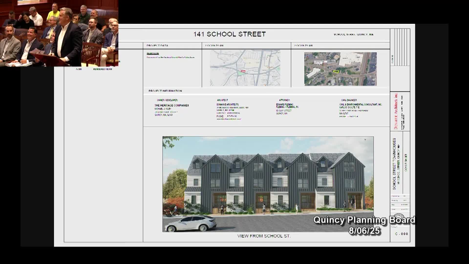 Quincy Council Approves Townhouse Development at 141 School Street Amid Community Support