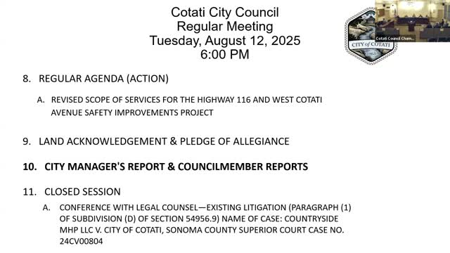 Cotati Council Discusses Water Management and Upcoming Groundwater Meeting