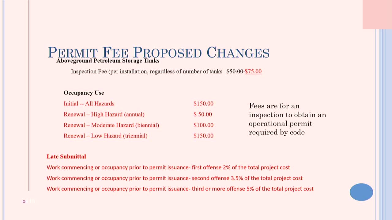 Finance and fire department present budget overview and proposed building-permit fee increases