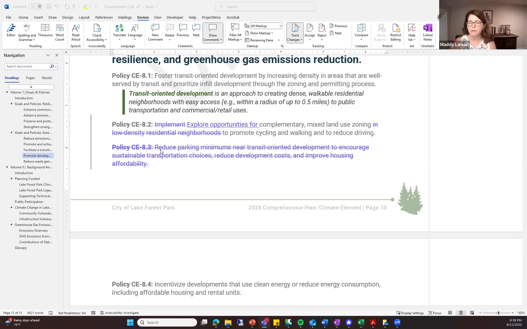 Lake Forest Park council reviews climate action plan and sets emissions reduction targets