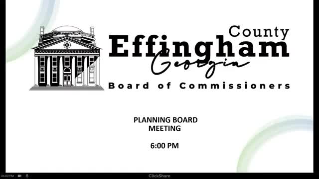 Effingham County Planning Board Approves Agenda and Introduces New Assistant County Manager