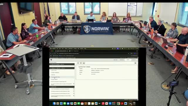 Superintendent reports summer facilities work largely complete; mold remediation underway at high school and stadium