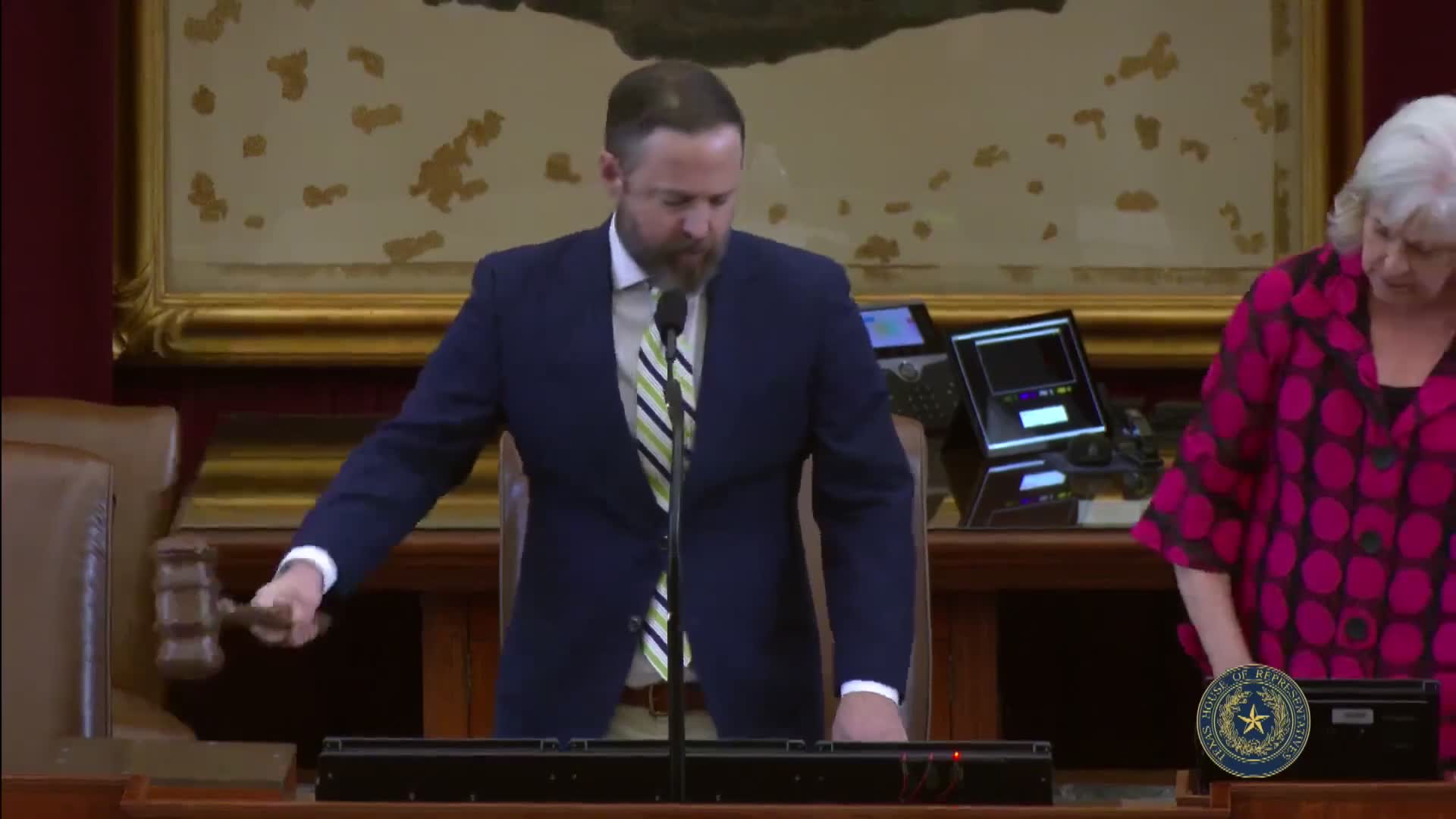 House adjourns after presiding officer declares lack of quorum; will reconvene at 8:30 a.m.