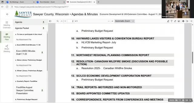 Sawyer County Council Approves Resolution on Canadian Wildfire Smoke Concerns