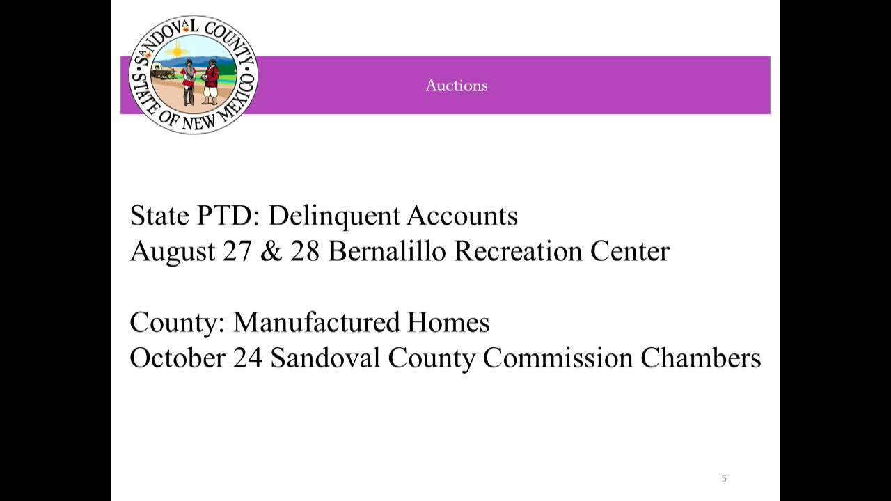 Bernalillo County to Host Inaugural Manufactured Home Tax Auction on October 24