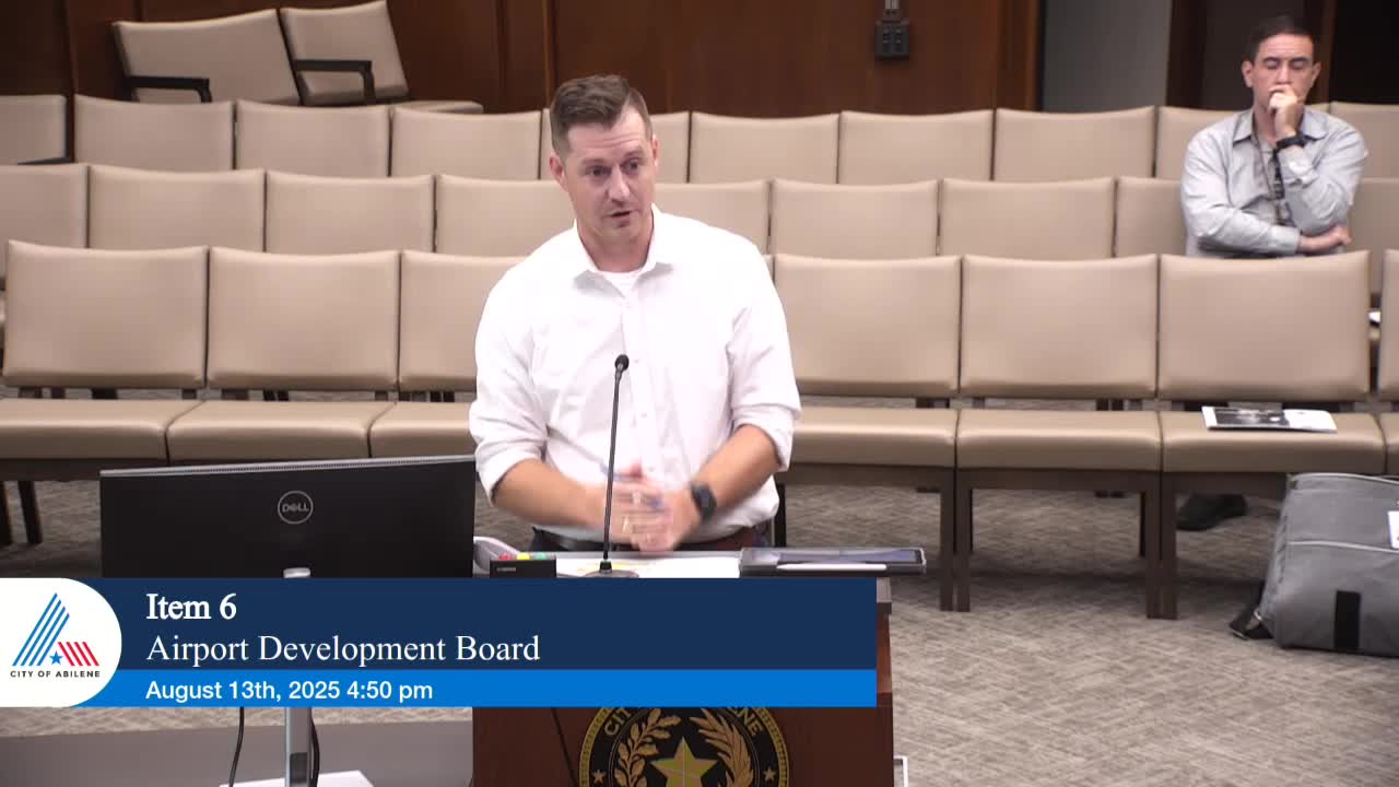 Abilene Airport Board Discusses Terminal Expansion and Vending Options