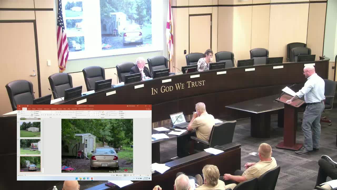 April Deal discusses home repairs and code violations at Southport property hearing