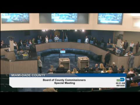 Miami Dade County Commissioners Set Agenda for Special Meeting