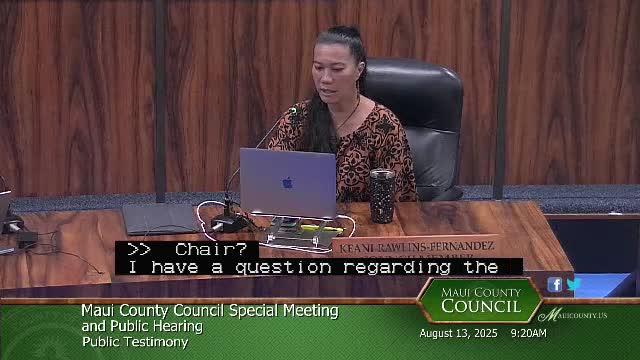 Paula Kalanikau Opposes Bills 171 and 172 Over Infrastructure Issues in South Maui