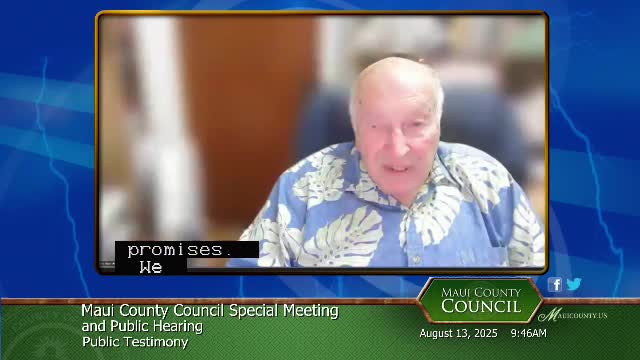 Maui Council Discusses Affordable Housing Bills Amid Testifier Controversy