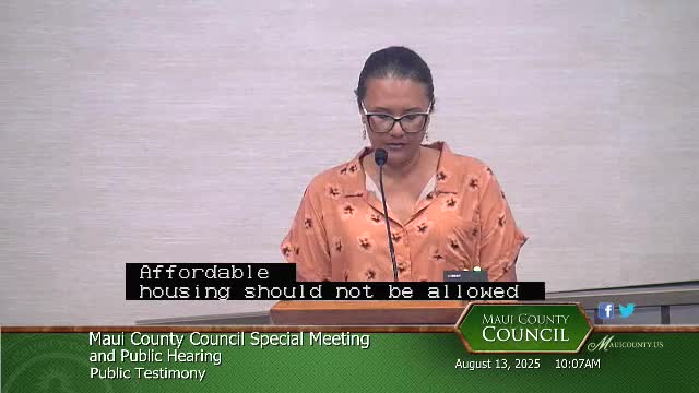 Community Voices Demand Preservation of Affordable Homes at Wailea 670 Hearing