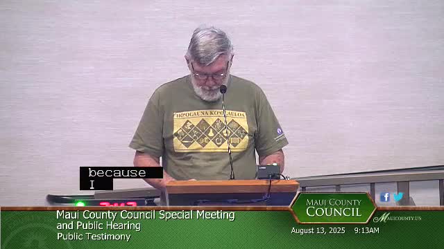 Kihei Public Hearing Marks Initial Step in Council's Planning Process
