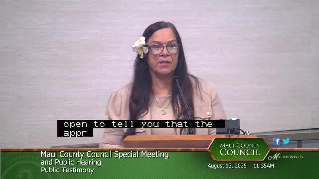 Maui Council Member Critiques Affordable Housing Plans Amid Developer Concerns