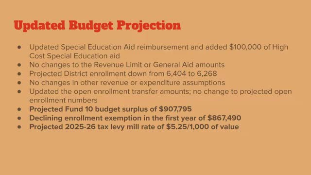 District Official Advises Caution on Surplus and Future Enrollment Impacts