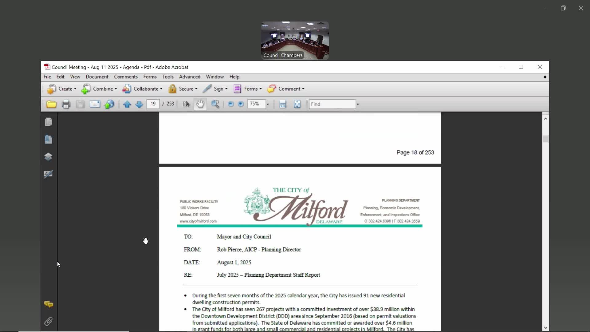 Milford City Council reviews permits and progress on construction and community projects