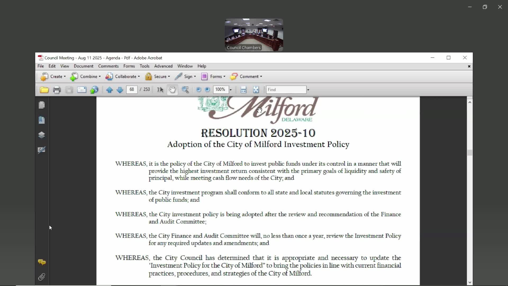 Council adopts updated 2025 investment policy allowing expanded asset-backed allocation