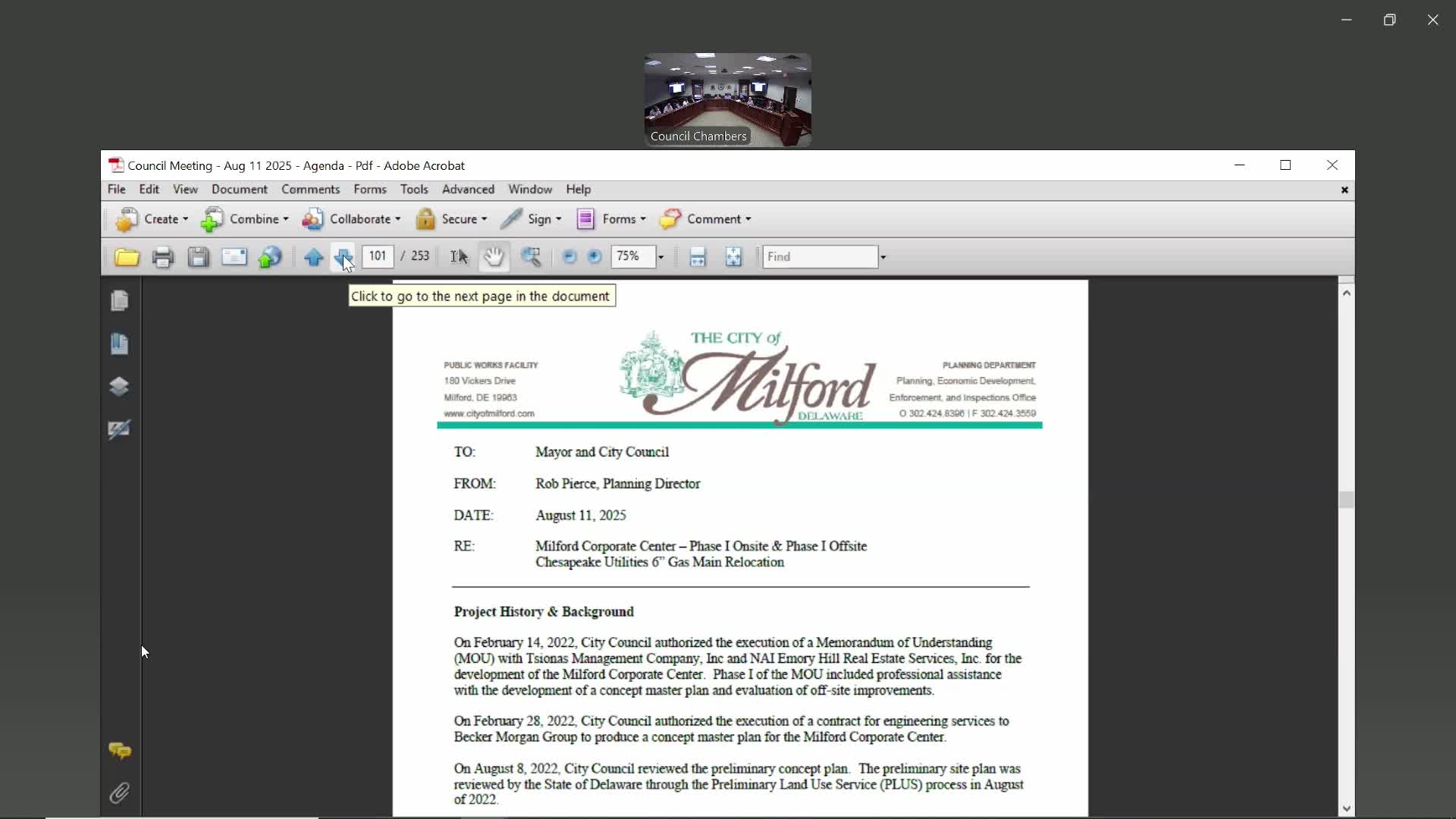 Council authorizes $130,598 payment to relocate gas main for Milford Corporate Center site work