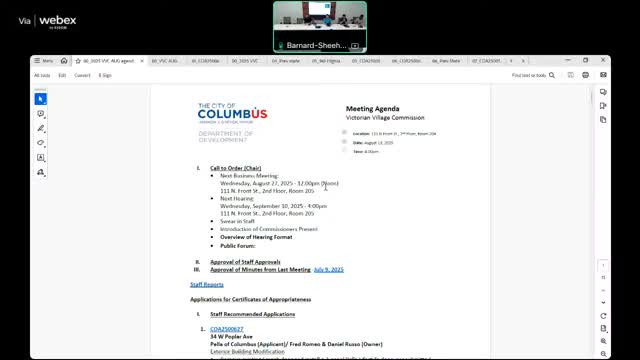 Columbus Commission Reviews Solar Panel Installation Proposal for Historic Home