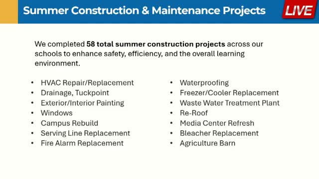 District emphasizes operations after summer projects: 58 upgrades, AC work and staffing improvements